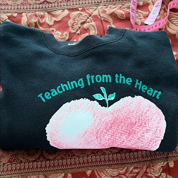 Teacher Black Sweatshirt with Pink Heart - Picture 7 of 7